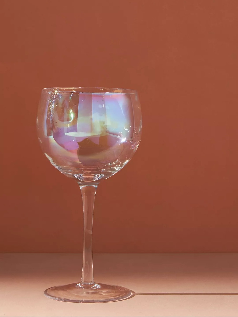 Anthropologie Iridescent Red Wine Glasses, Set of 2